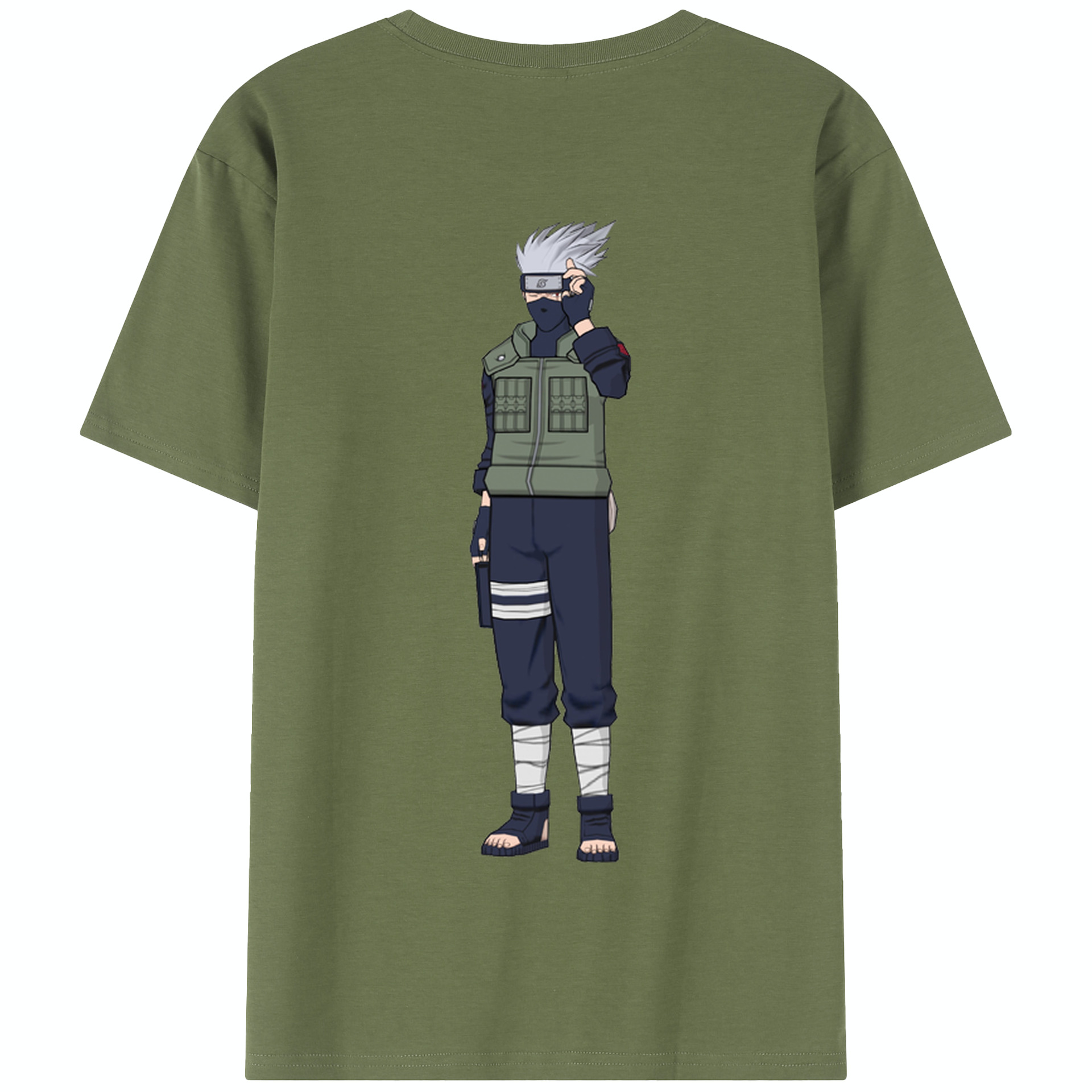 （画像用） NARUTO -ナルト- はたけ カカシ Hatake Kakashi 綿100％半袖Tシャツ（背面プリント）
